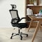 Flash Furniture Contemporary Chair Black High Back Exec Chair, Adjustable Arms, 18-3/4" to 22-1/2" Height, Black BL-X-5H-GG - alternate 5